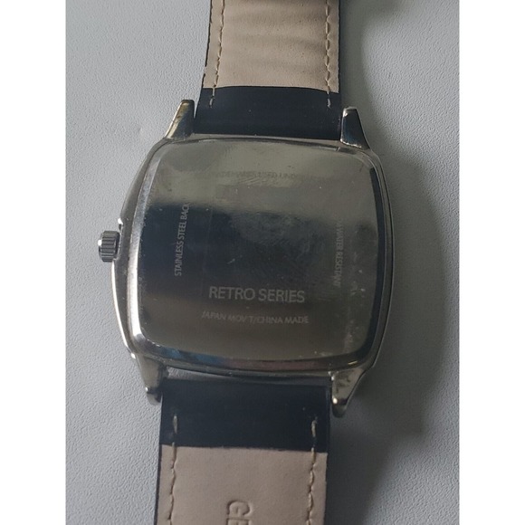 kansas jayhawks Game Time Retro Series Silver Tone Square Case Black Band Watch - Picture 4 of 7